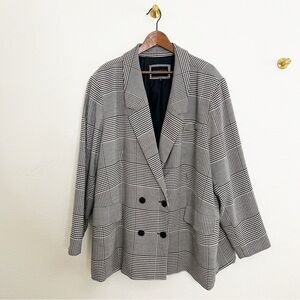 Eloquii Oversized Houndstooth Blazer Jacket Double Breasted Size 26